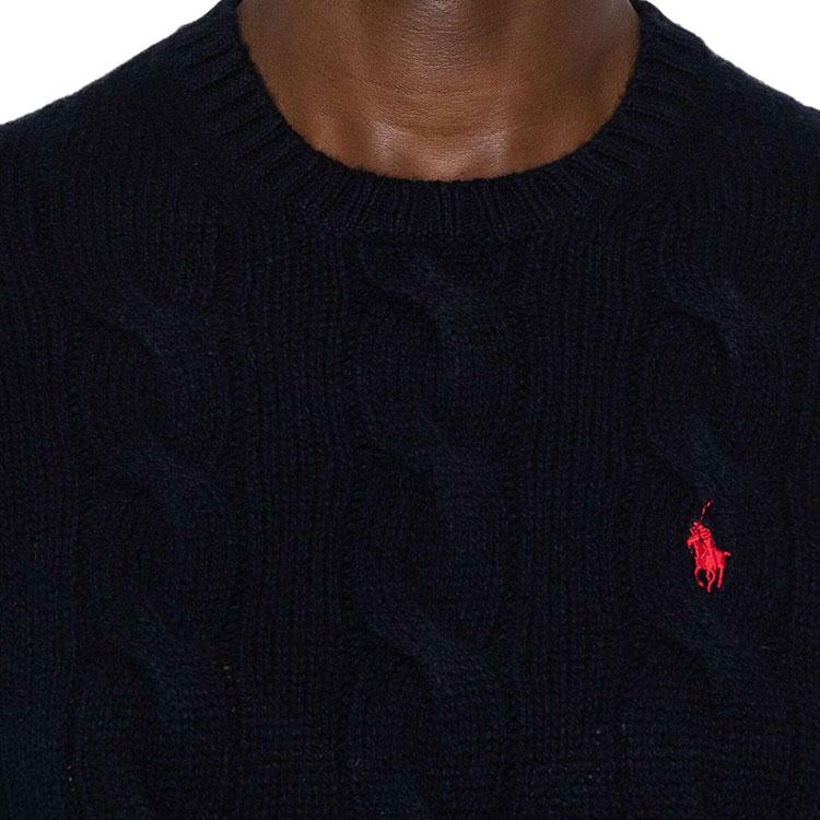 Polo Ralph Lauren Cable Knit Ribbed Crew Neck Sweater Women Sweater Navy-Blue 211926543-009