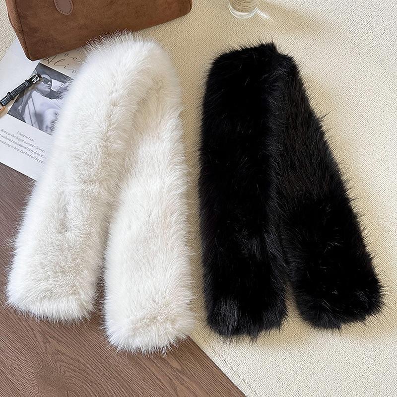 New Imitation Rex Rabbit Hair Cross Neck Cover Scarf Autumn and Winter Versatile Thickened Warm Couple Student Neck Scarf