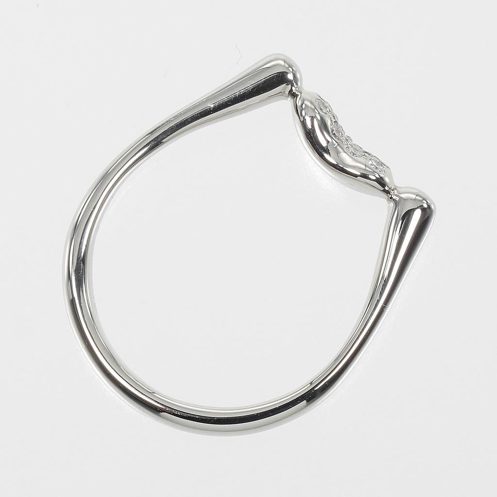 TIFFANY&Co. Bean Ring Pt950Platinum/Pave diamond #5.6(US Size) 5.5g Women Used