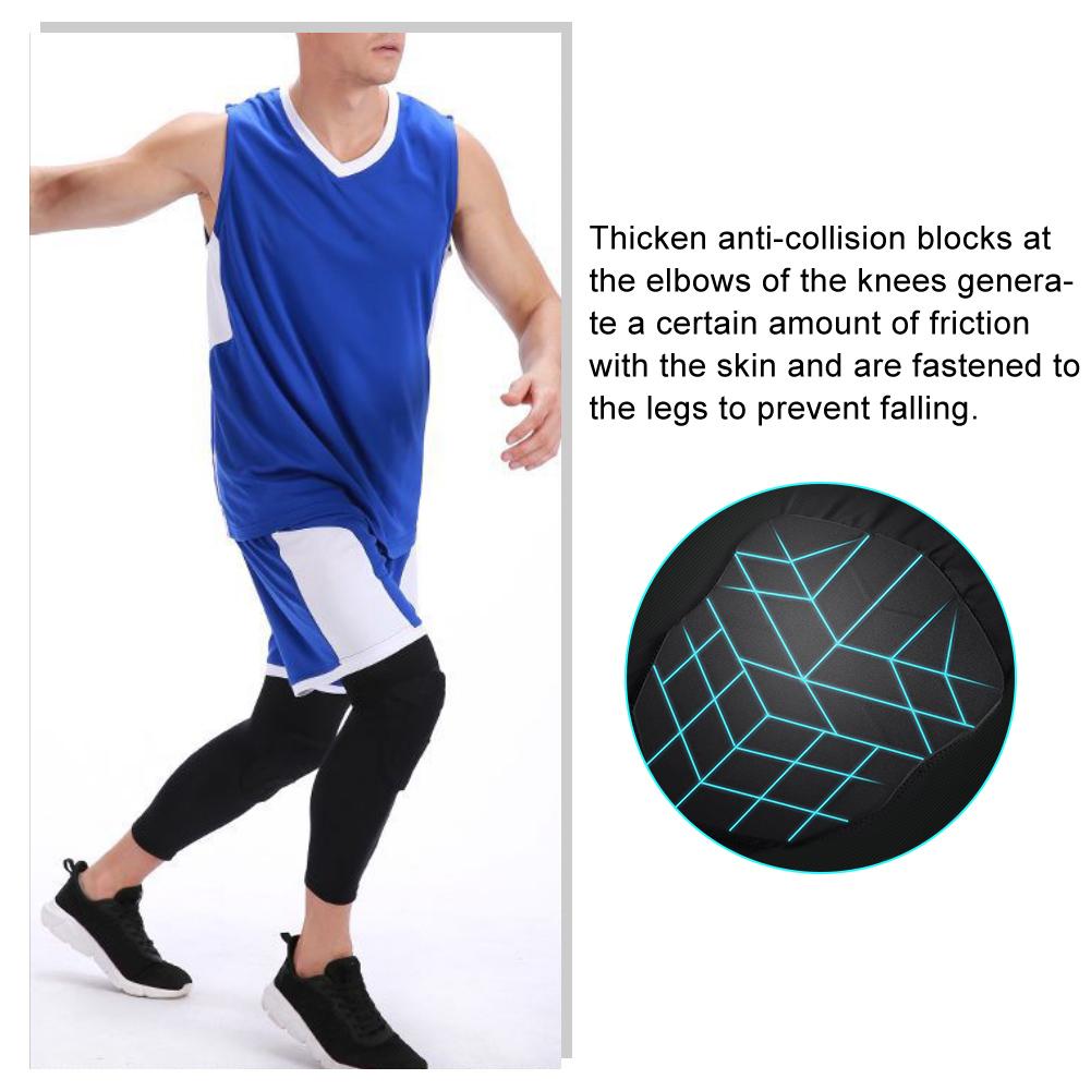 Sport Cellular Basketball Kneecap Ultrathin Breathable Anticollision Elasticity Protective Gear for Adult Children BlackXXL