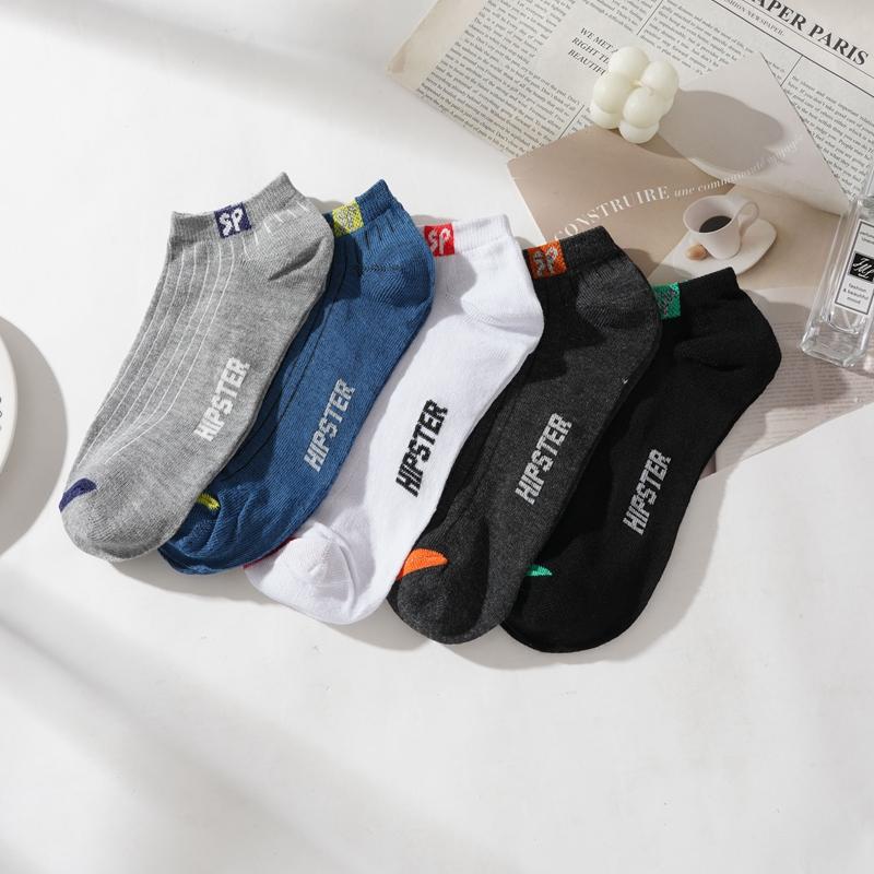 5 Pairs Men's Sports Socks Running Socks Men Work Short Sock Breathable Low Cut Casual Socks