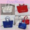 Geantă Tote elegantă din pânză cu litere brodate Design spațios reversibil Pentru femei