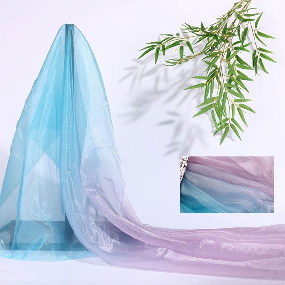1 Yard/Width 140cm Organza Fabric Colorful Gradient Transparent Texture Voile Gauze Transition Color Mesh Fabric Designer Fabric