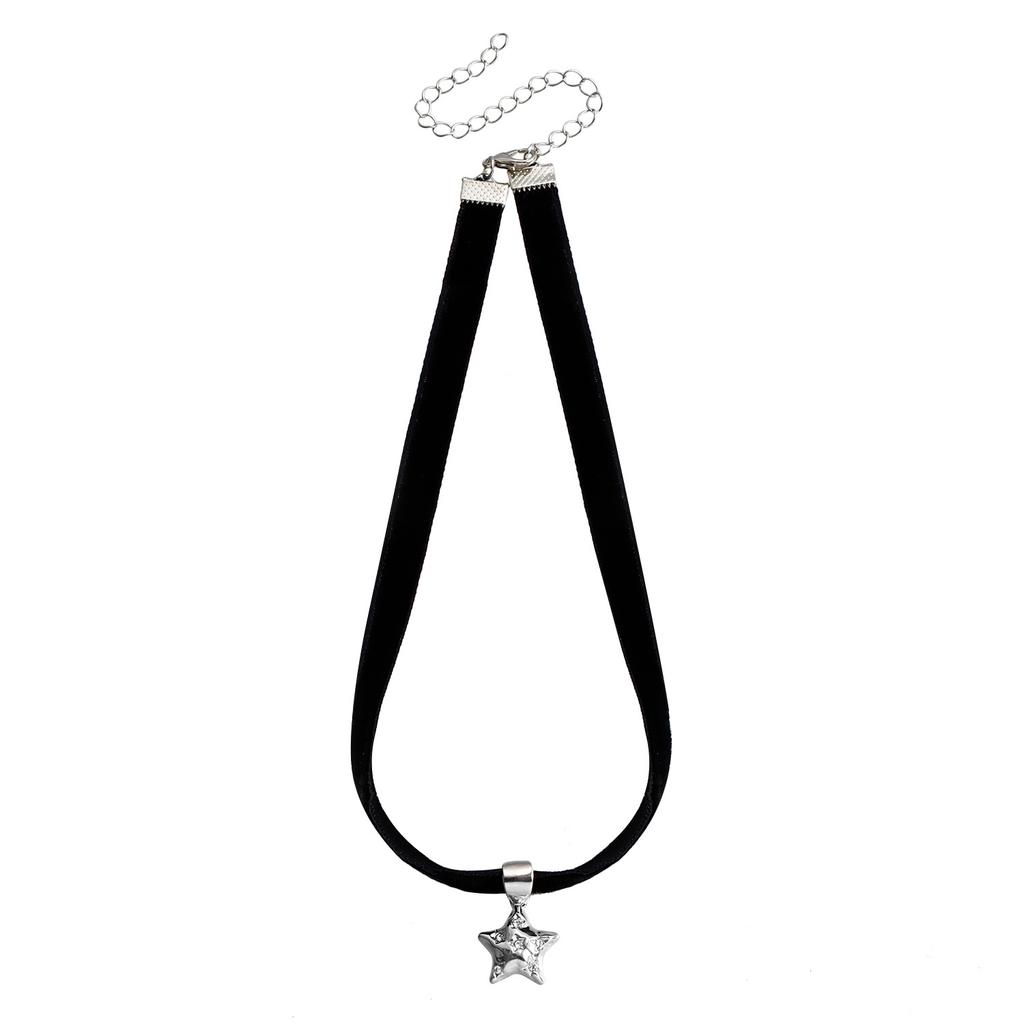 Jewelry Simple Neck Chain Black Ribbon Open Lid Diamond Love Necklace Female Beauty Necklace