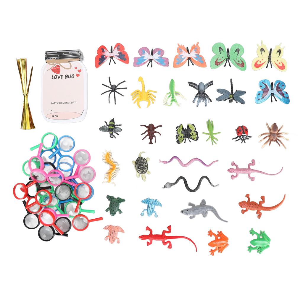 Valentines Day Cards Love Bug Gift Card Set with Bug Decorations Valentine Favors for Adults Children Crafts Type G