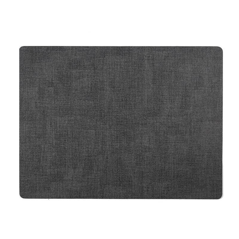 Cloth Pattern Double-sided Dual-purpose Oil Edge Leather Placemat, High-grade Waterproof and Oil-proof Dining Table Mat, Heat Insulation Mat,