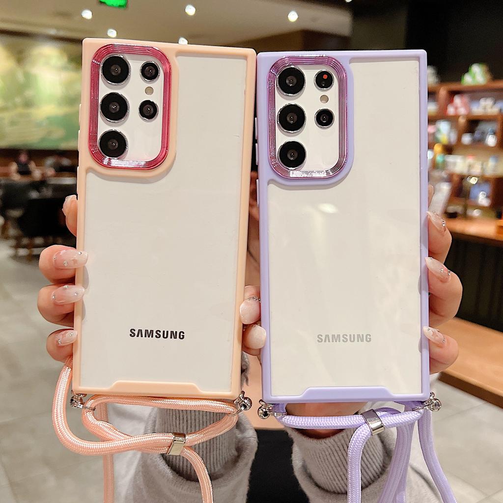 Applicable to Samsung s25ultra mobile phone case transparent anti-drop oblique span portable case anti-drop protective case A series A56