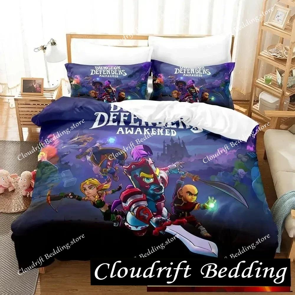 Game Dungeon Defenders Bedding Set Cartoon Anime Adult Kid Bedroom Duvet Cover Sets 3D Print Anime Home Textile