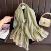 Brand Women Silk Scarf Female Stripe Foulard Femme Pashmina Shawls And Wrap Big Size Scaves Beach Towel Bandana Muslim Hijab