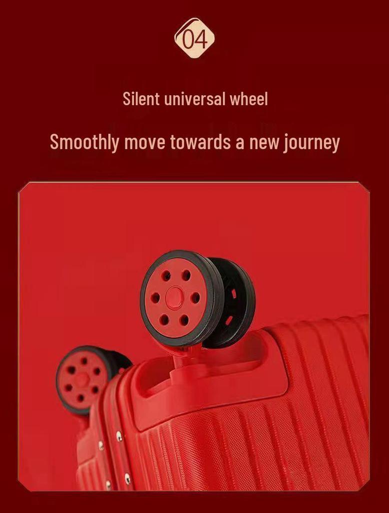 Weddings 20-Inch Red Carry-on Trolley Suitcase with Universal Wheels and Combo Lock for Men & Women