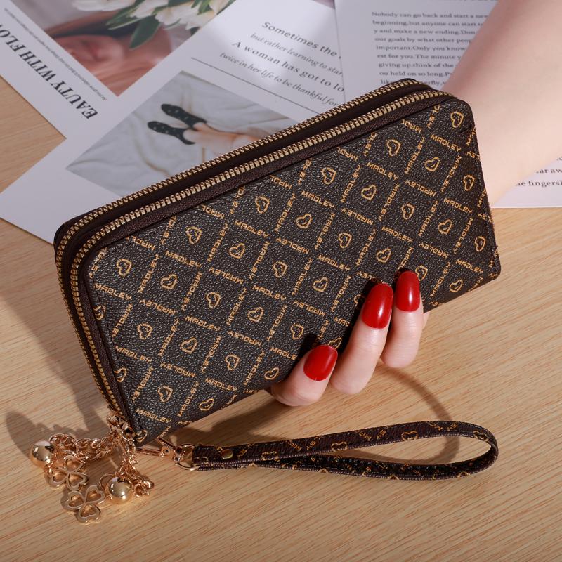 Woman Large Capacity Long Wallet Clutch Bag PU Leather Zipper Purse Card Bag Casual Multifunctional Phone Pouch Coin Purse Female
