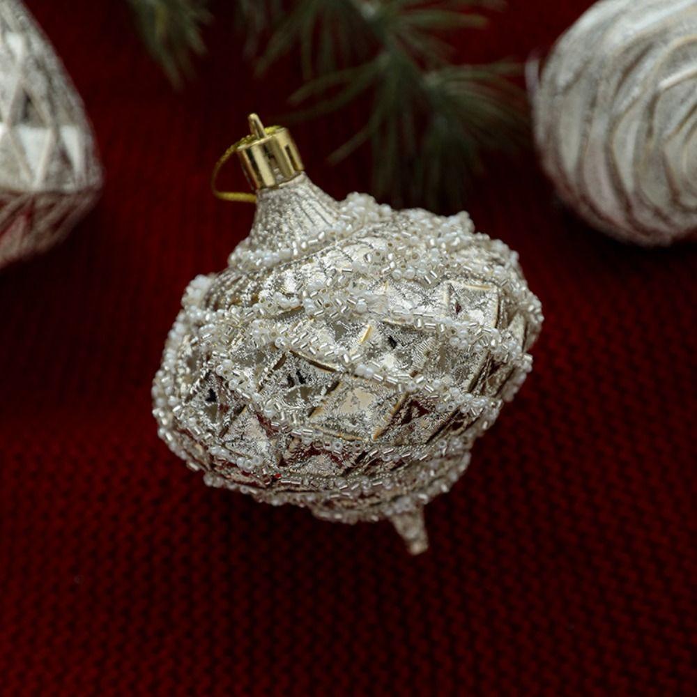 Light Gold Christmas Balls Pendants Plastic Shatterproof Xmas Tree Hanging Pendants Pinecone Merry Christmas Decor Hotel Mall