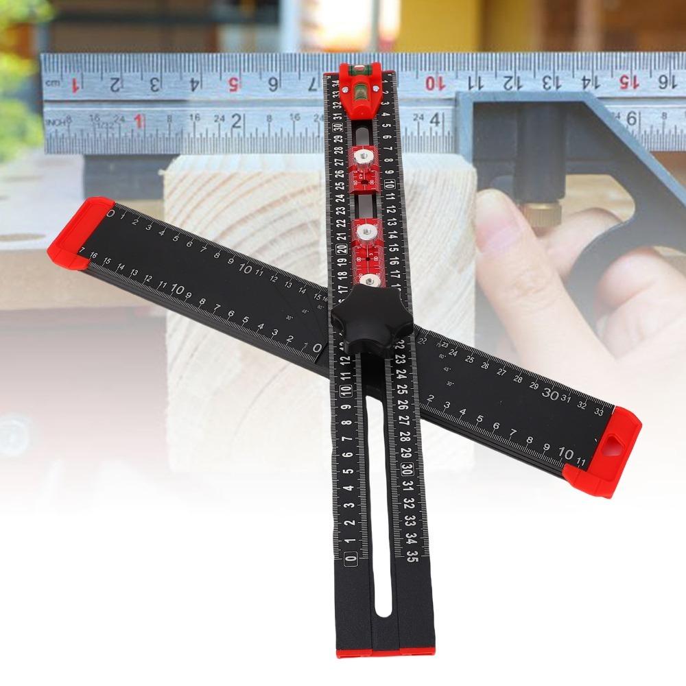 35cm Length Drilling Position Ruler 4 in 1 Multi Angle Measuring Tool  Drawer Door Installation