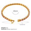 Retro light luxury inlaid with colored square zircon full zirconium bracelet stainless steel fashion high-end tennis chain bracelet