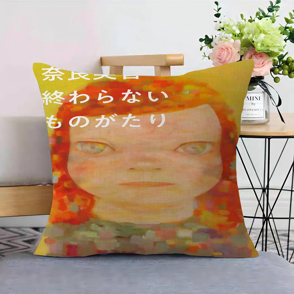 Y-YoshitomoS-Nara Pillowcases Home Bedding Decorative Pillow Cover Wedding Super Soft Pillow Case 12x12Inch