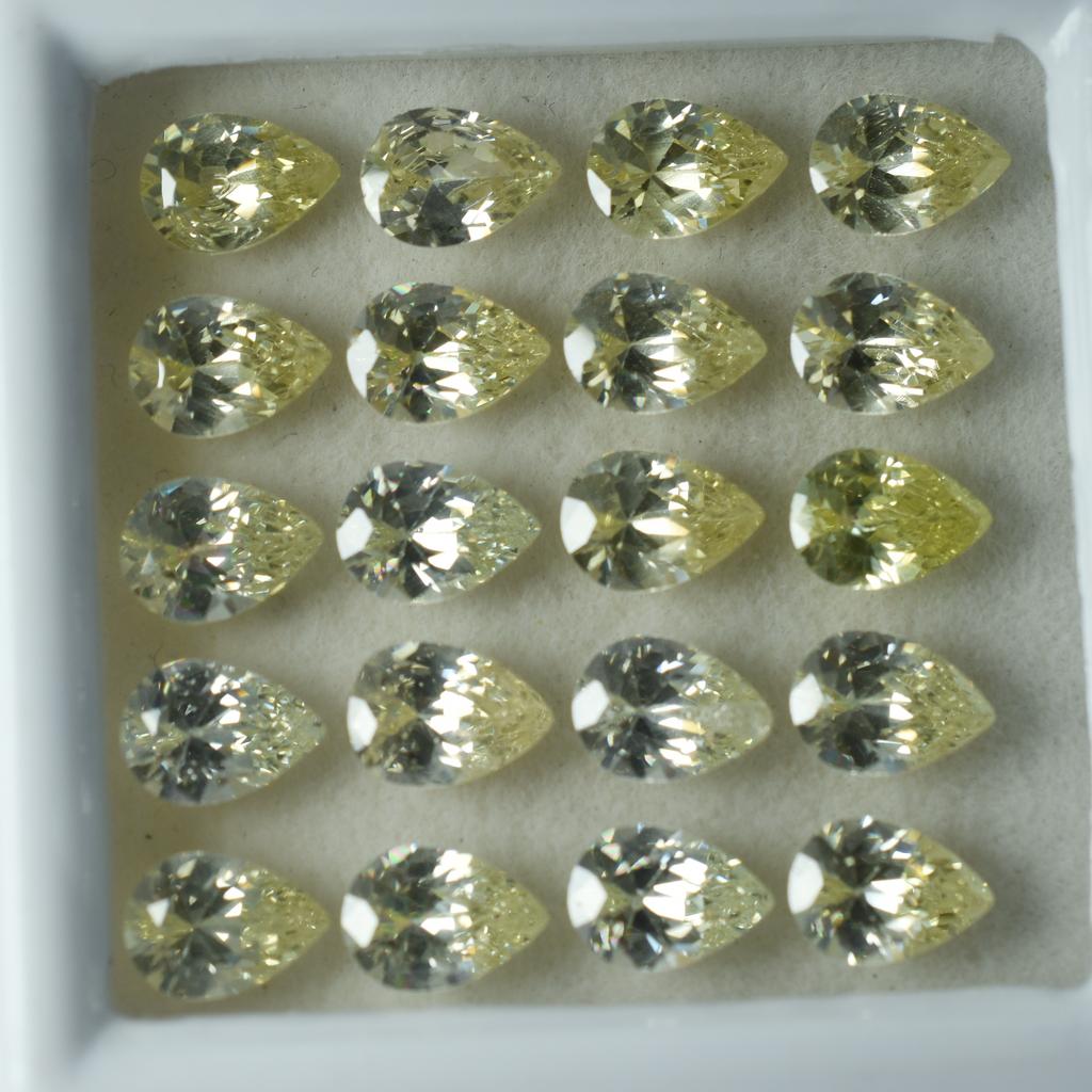 Natural Yellow SAPPHIRE Loose Gems 30 Pcs Gemstone   Lot 6X5 mm Pear Cut