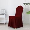 Banquet Chair Cover Thickened Elastic Pleated Skirt Dining Chair Cover Wedding Hotel Party Venue Decoration Simple and Versatile