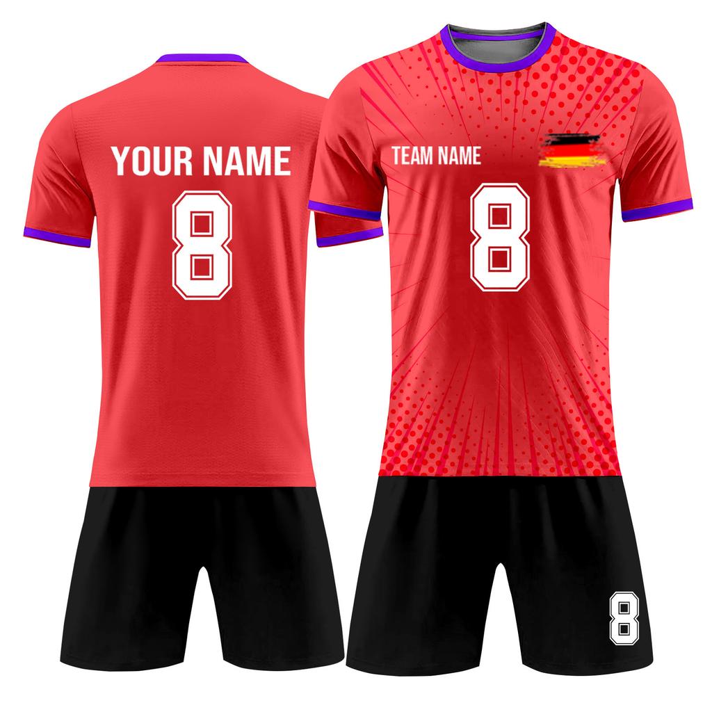 Individuelles zweiteiliges Set aus Fußballtrikots für Erwachsene und Kinder