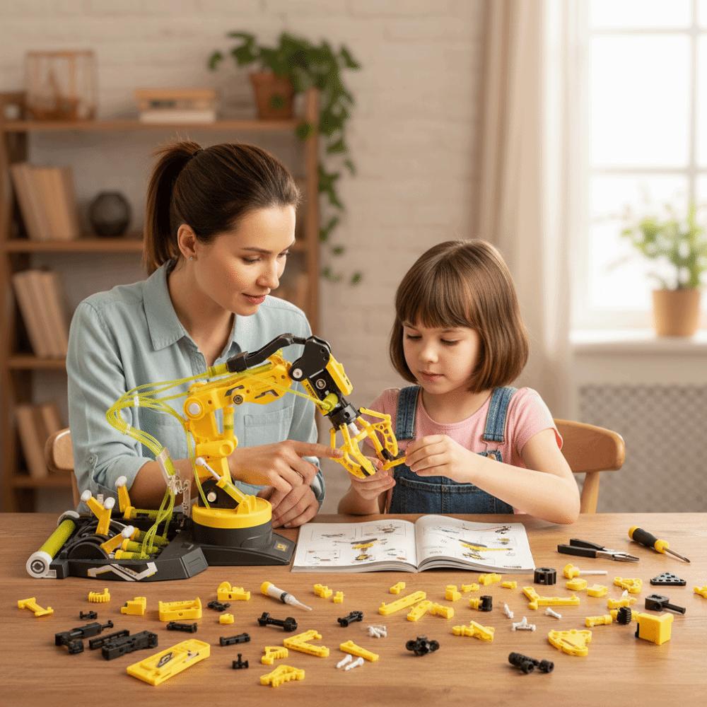 3-in-1 Modellbausatz Hydraulischer Mechanischer Arm Hydrauliksystem Hydraulischer Roboterarm Wissenschaftliches Lernen