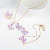4pcs Creative 21 Colors Crystal Zirconia Butterfly Bracelet Necklace Earrings Ring Jewelry Set Luxury For Woman Party Jewelry