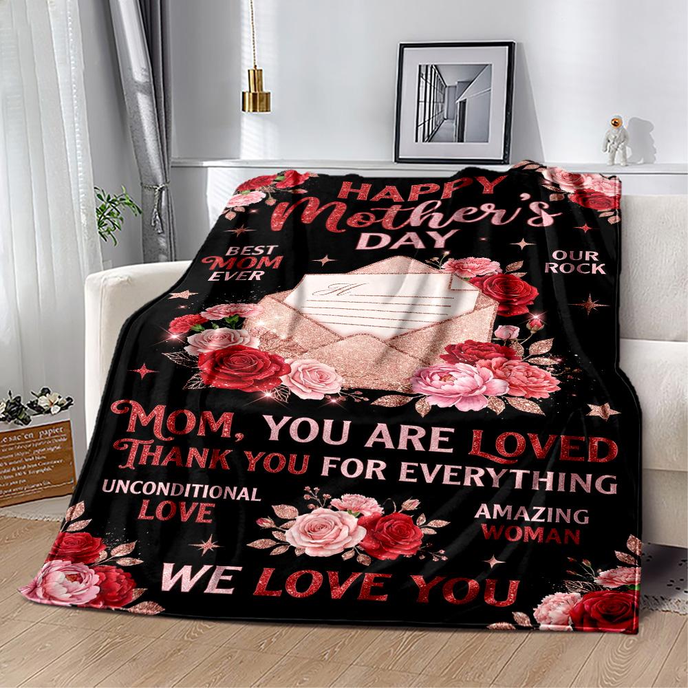 Mother's Day Greeting Blanket Suitable for sofas,travel, living rooms also a good gift for friends and family Suitable for all seasons.