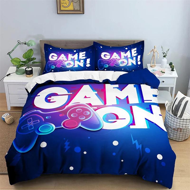 

Comfortable Soft King Queen Twin Comforter Quilt 3D Game Console Pattern Bed Size Boys Girls Adults Comforter (quilt)-EU Single(135*200cm)3pcs