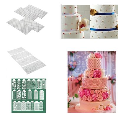 Cake Decorating Stencil Reusable Plastic Templates for Fondant Buttercream Royal Icing Wedding Birthday Cake Decoration Tools