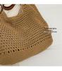 Women's Summer 2025 Cotton Thread Large Capacity Straw Woven Shoulder/Crossbody Handbag