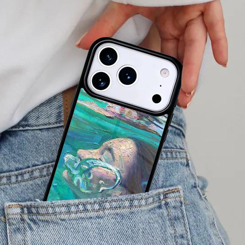

Абстрактное искусство Подводный Мальчик Девочка Чехол для Телефона для iPhone 16e 15 14 13 12 17 Pro Max Plus Air 17pro Чехол Coque iPhone 16 Pro