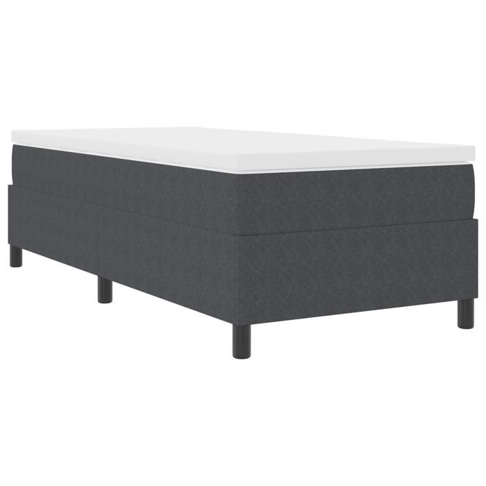 VidaXL Lit à ressorts Box Gris foncé 90x200 cm Tissu en velours côtelé 3337388