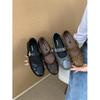 Vintage Vielseitiger Abendwind Ein-Wort Schnallenriemen Runde Spitze Mary Jane Schuhe Pendler 2025 Herbst Kleine Lederschuhe Ballerinas
