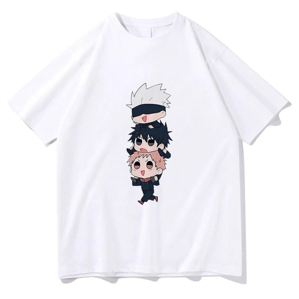 Jujutsu Kaisen Camiseta Moda Unisex Harajuku Divertido Kawaii Yuji Megumi Gojo Camiseta Unisex Anime Unisexga Camisetas de Algodón Camisas Corea Unisex