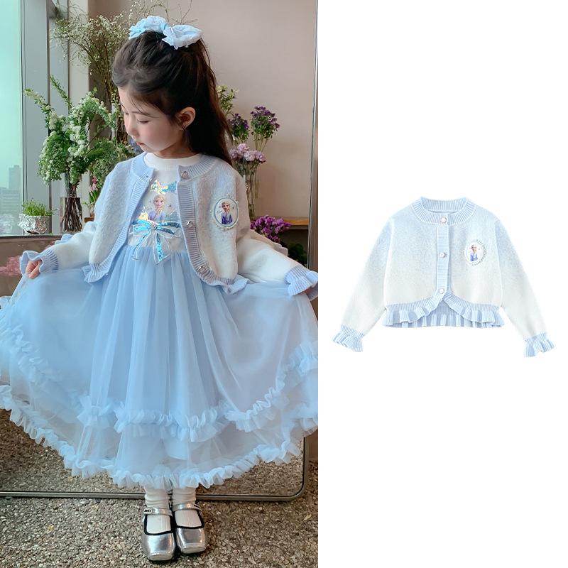 

2025 Весна и Осень Платье принцессы Эльзы для малышек, комплект юбки 100cm