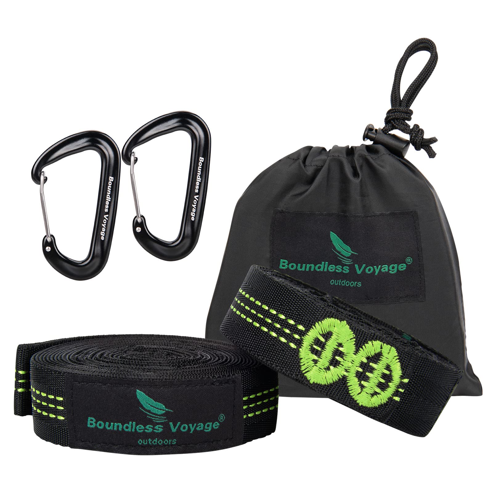 

Boundless Voyage Ремень для гамака для улицы Набор для фиксации Длина Грузоподъемность 2 Использование при истирании, 2, Ремни, Ремень, 280 см, 800 кг, Карабины, Устойчивый,