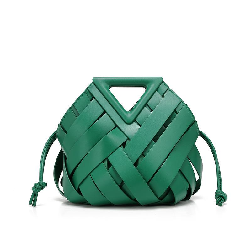 Magnetic Buckle Woven Triangle Women's Handbag - Large Capacity Crossbody Bag