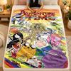 Flannel BlanketAdventure Time Cartoon Warm Soft Throw Blanket for Indoor Sofa Bed Living Room Use