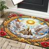 Heavenly Doves and Sun Rug religious symbols spiritual gifts decorative carpetAnti slip carpet can be machine washed