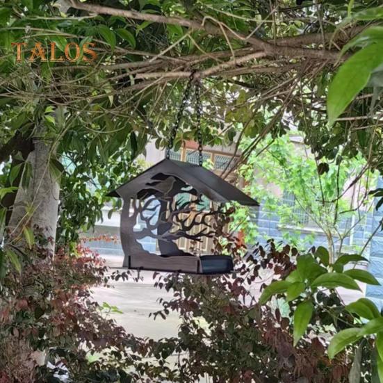 Kovový krmný dům pro ptáky pro venkovní použití, odolný proti veverkám, závěsná ptačí budka pro zahradní, terasovou, dvorní dekoraci