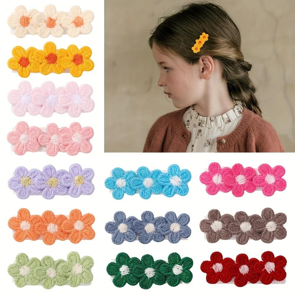 RAINBOW BOWS 10Pcs Cute Mini Flower Hair Clip Hairpins for Toddler Children Girl Lovely Clips Barrettes Headwear Accessories