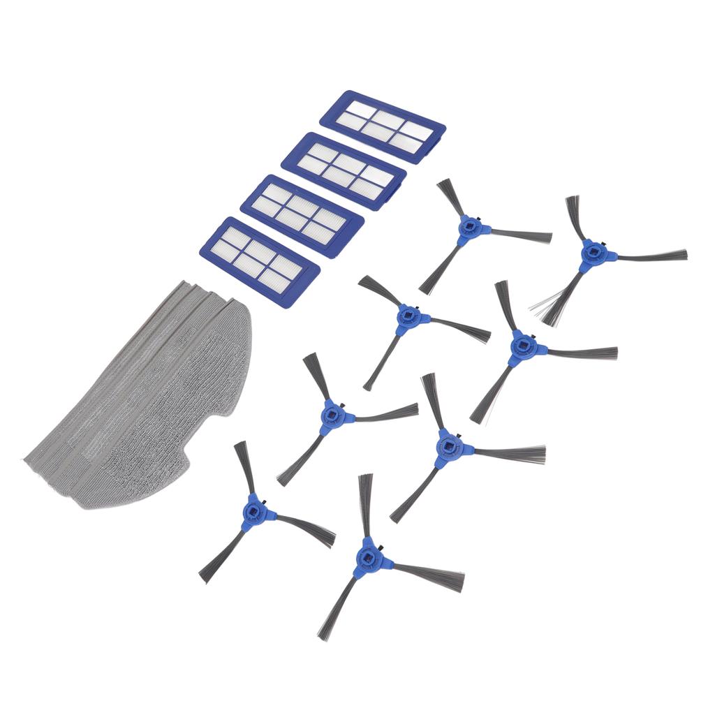 Vacuum Sweeper Filter Kit 4 Filter 4 Mop Cloths 8 Side Brush Robot Vacuum Cleaner Side Brush for