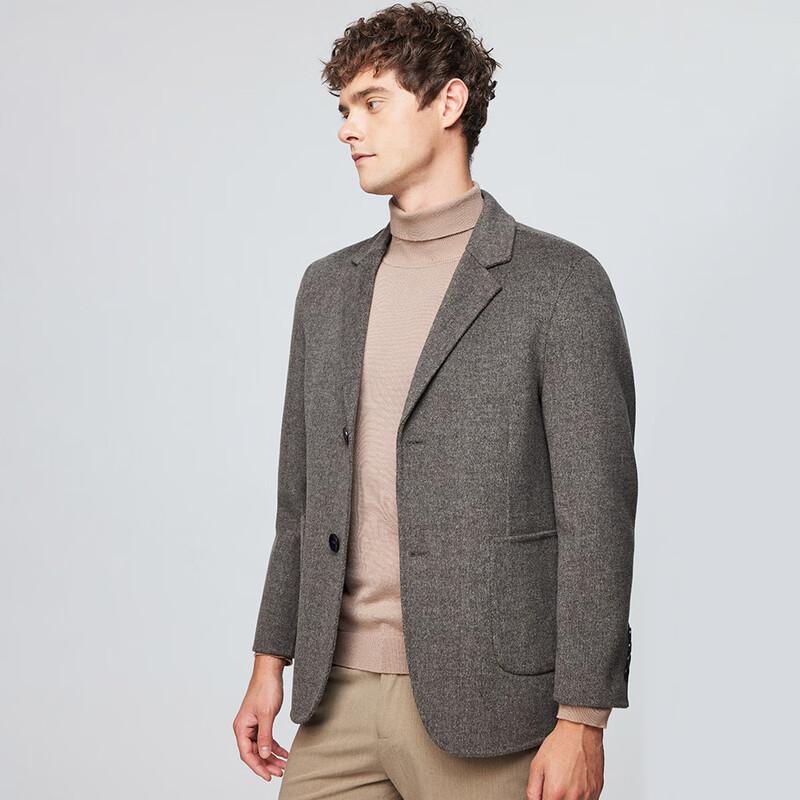 Hodo Men's Luxury Wool Blend Double-Faced Short Coat