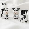 Dairy Cattle Statue 3D Printed Cow Figurine, Cartoon for Desk Decor, Mini Animal Sculpture Home Office, Gift Lovers PLA Decoration