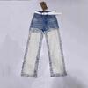 Stație europeană vară nouă împletitură croșetat dantelă cu decupaje pantaloni cu picior larg purtați pantaloni blugi cu strasuri fierbinți pantaloni de damă