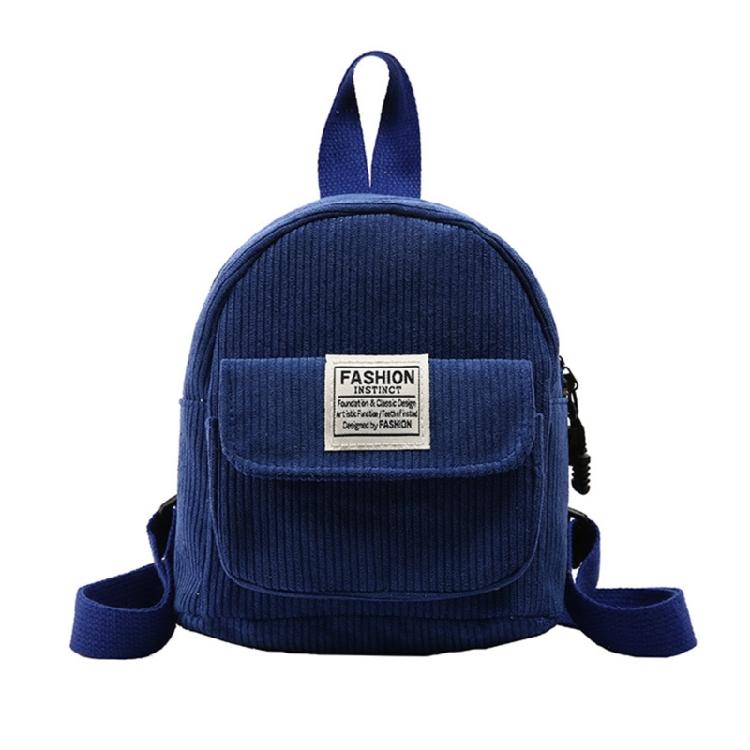 Женский вельветовый рюкзак Студенческий школьный рюкзак Дорожный рюкзак Мини-рюкзак синийглубокий 900₽