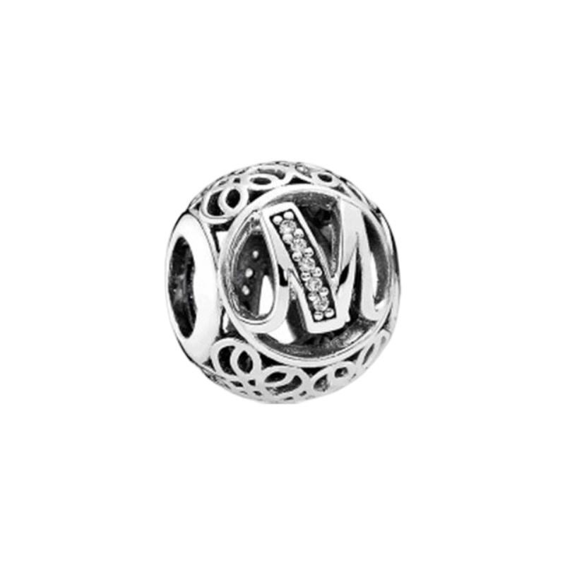 Fine Sparkling Spherical A-Z 26 Lucky Letters Charm Beads Fit Original European Bracelets Diy Women Jewelry Gifts