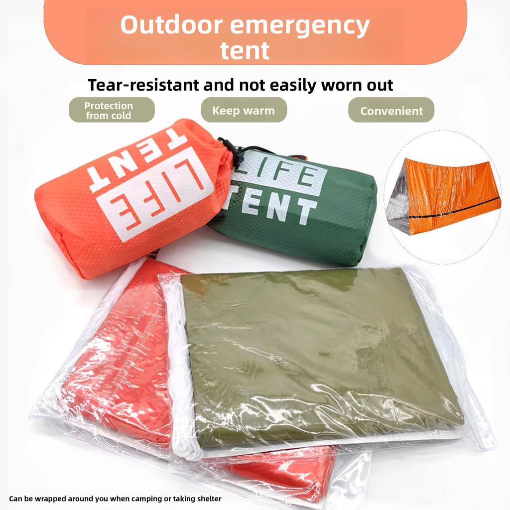 Person Notunterkunft Bivy Survival Zelt Kit Tasche Wasserdicht Outdoor Sos Thermisch Mylar Röhrenzelt Schlafsack Decke Wiederverwendbar