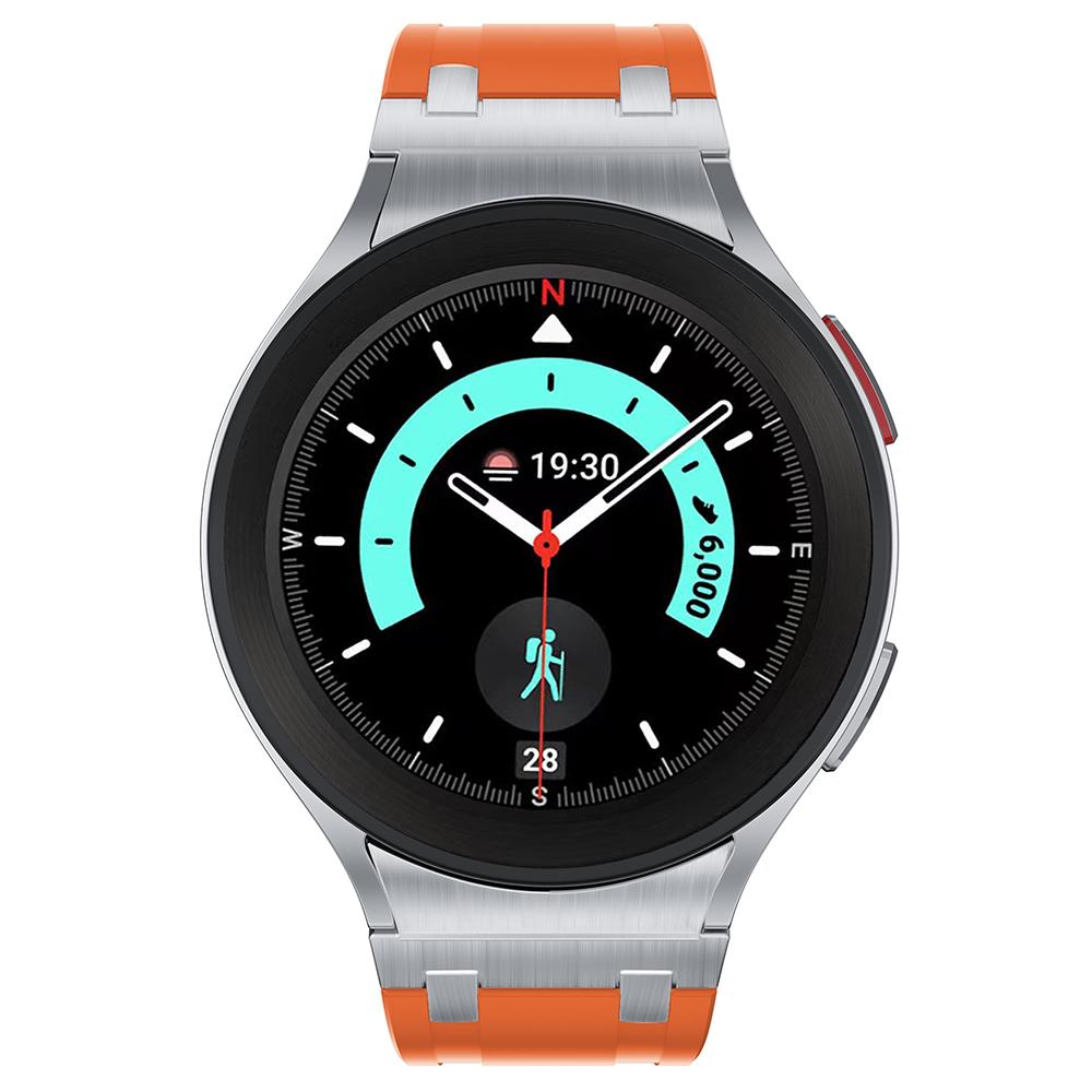 For Samsung Galaxy Watch FE 40mm/Watch6/Watch 5/Watch4 Silicone Watch Band with Silver Connector