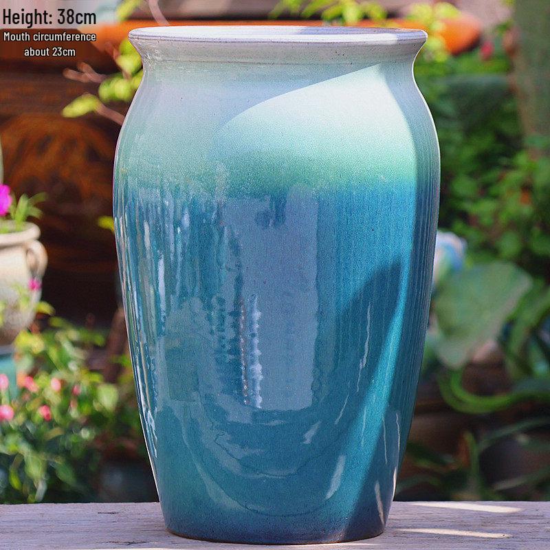 Large Handmade Ceramic Pottery Planter for Courtyard Landscaping - Ideal for Tall Orchids and Bougainvillea