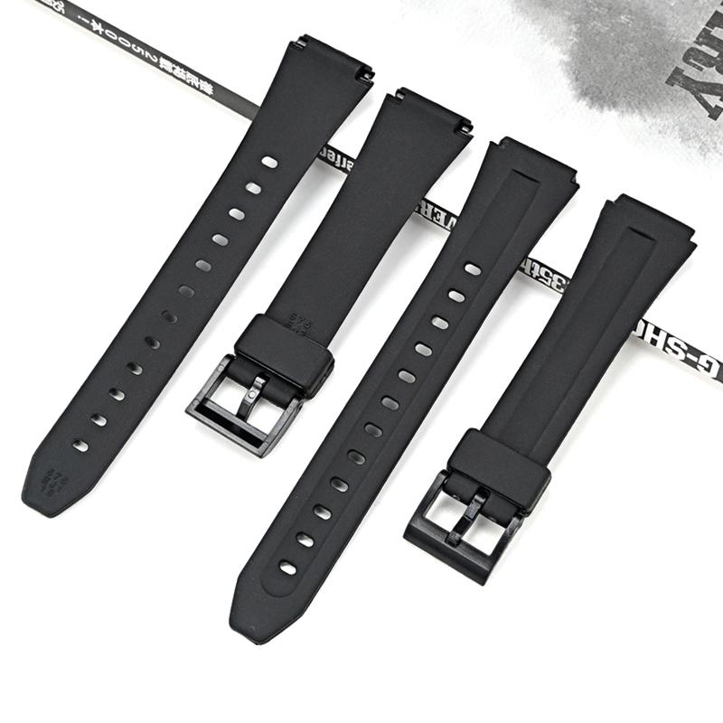 Gumowy Pasek do Casio F-201W F-201WA DB-36 WS-300 Męski Sportowy Wodoodporny Czarna Żywica Wymienny Bransoleta Pasek do Zegarka 18mm