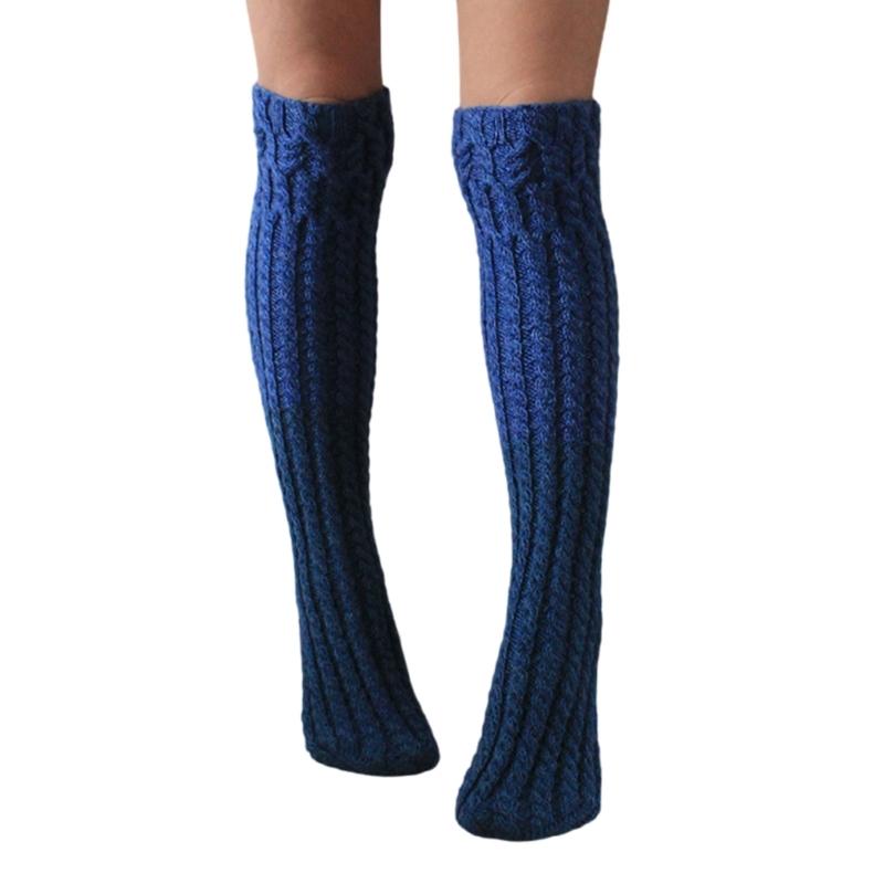 Women's Thigh High Socks Winter Warm Over the Knee Socks Cable Knitted Boot Socks Fashion Extras Long Leg Warmers Gifts